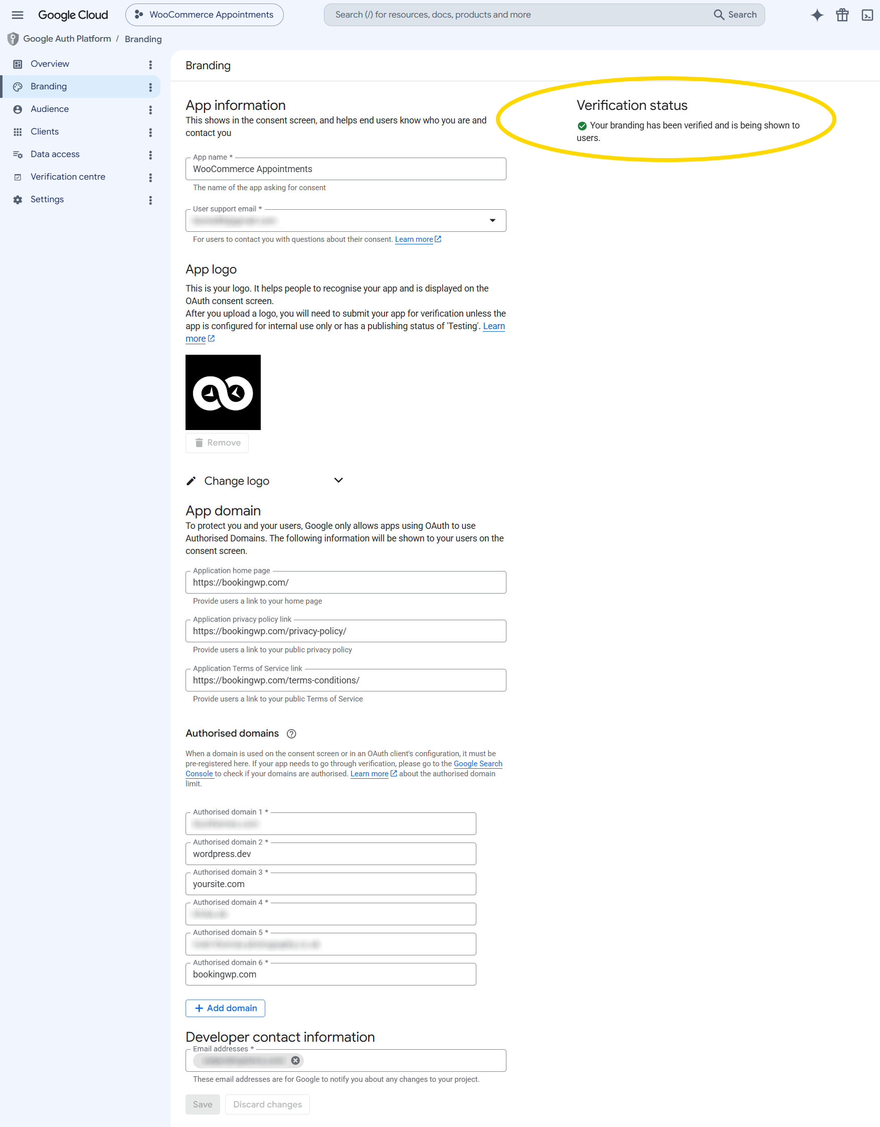 OAuth consent summary — Back to dashboard