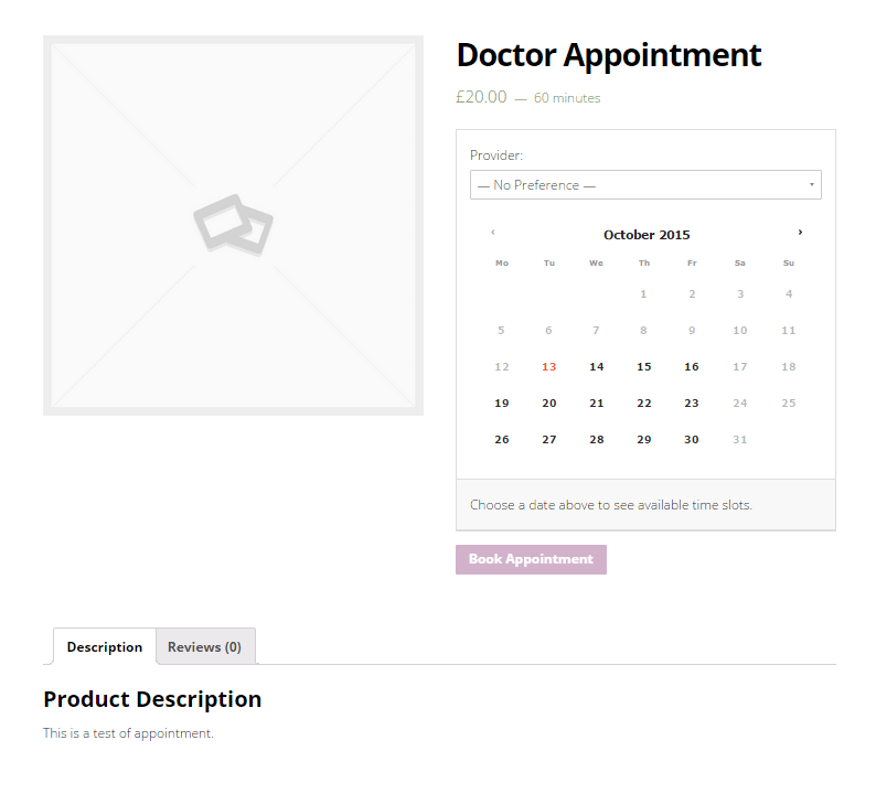 Default appointment form layout