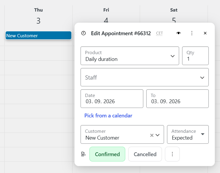 Admin panel — edit mode
