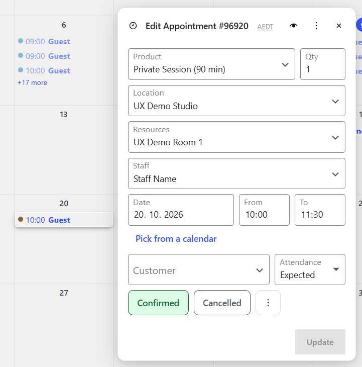 Admin panel - edit mode