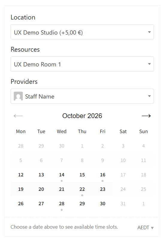 Appointment form