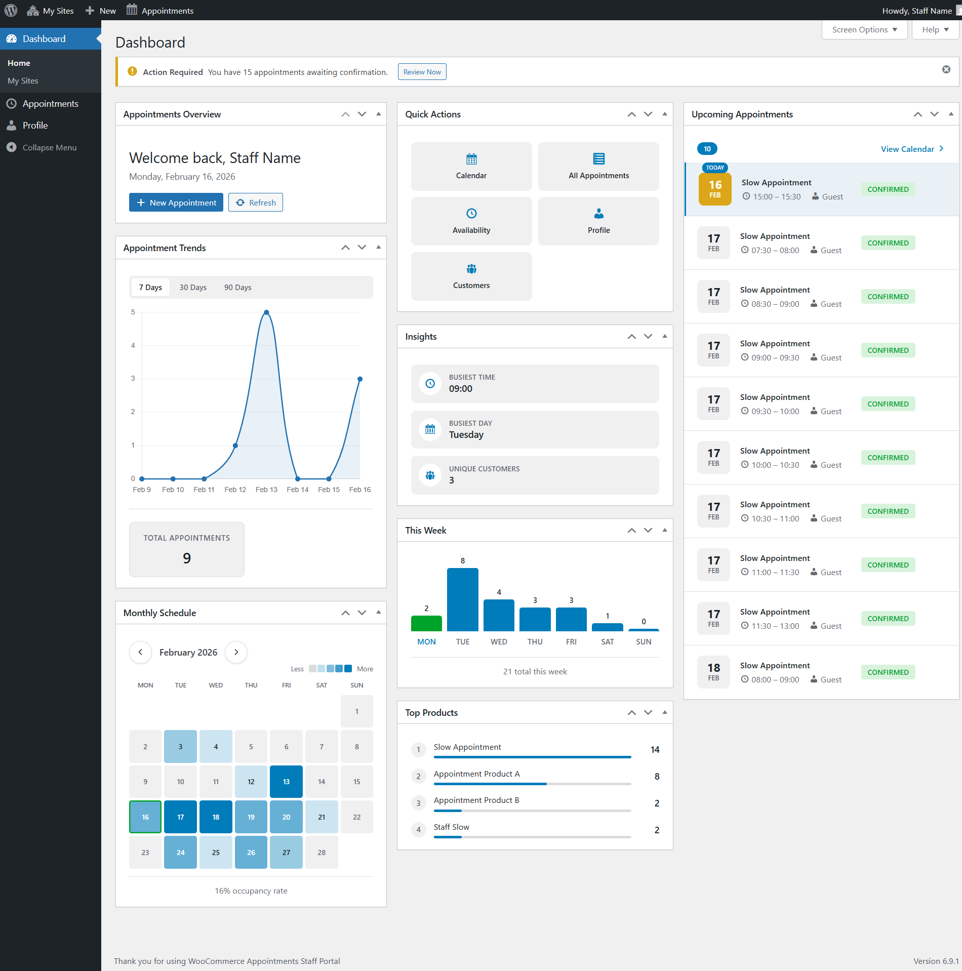 Staff Portal Dashboard